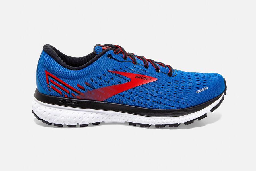 Brooks Ghost 13 Mens UK - Road Running Shoes - Blue/Red/White 435-SLGKWI